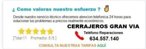 cerrajeros Gran Via precios