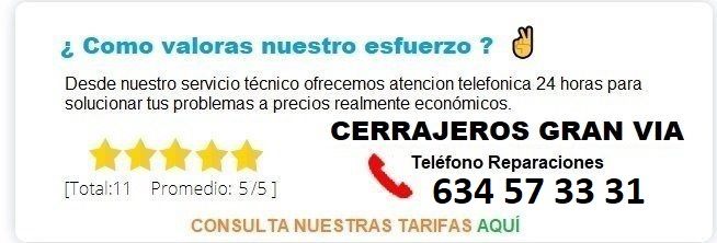 cerrajeros Gran Via precios